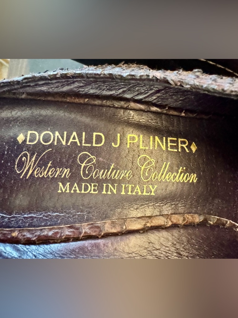 Donald J. Pliner Western Couture Collection Leather Purple Mules with Brown Trim - Picture 2 of 10